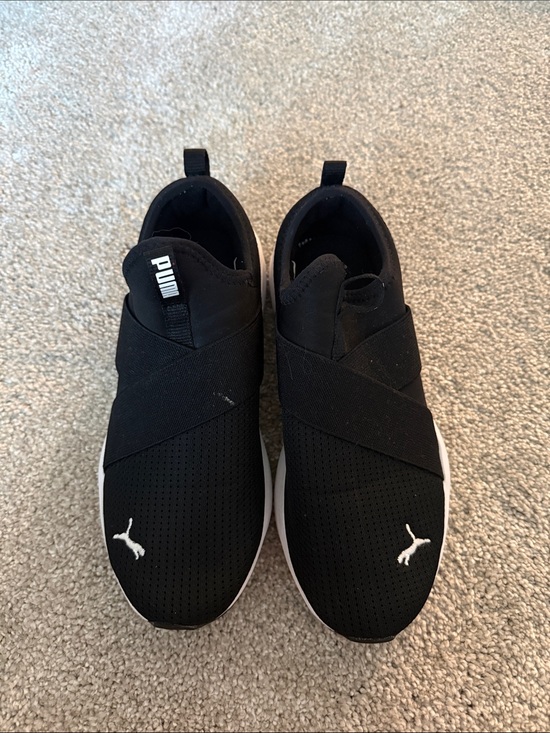 Puma Shoes - Puma Men's Black Slip-On Sneakers with White Accents